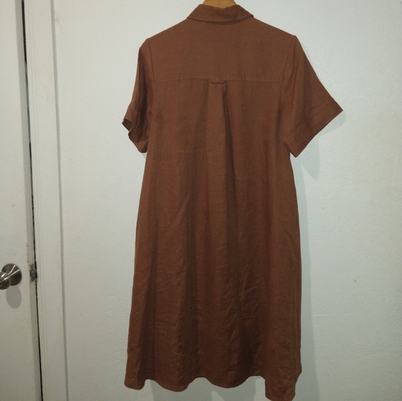 Brown Button-Up Shirt Dress - Picture 10 of 12